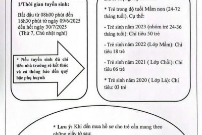 TRƯỜNG MẦM NON HỌA MI THÔNG BÁO TUYỂN SINH NĂM HỌC 2025-2026